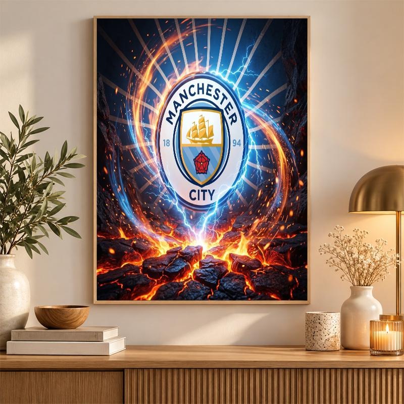 Manchester City Diamond Painting Kit 5D Full Drill DIY Diamond Mosaic Wall Art Home Decor