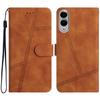 For Samsung Galaxy S25 Edge Case Flip Leather Retro Phone Cover Lines Imprinted