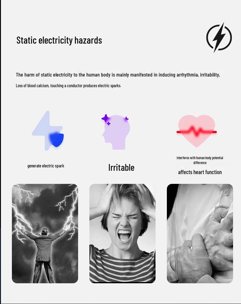 Универсальный беспроводной антистатический браслет для устранения статического электричества, подходит для мужчин, женщин и детей