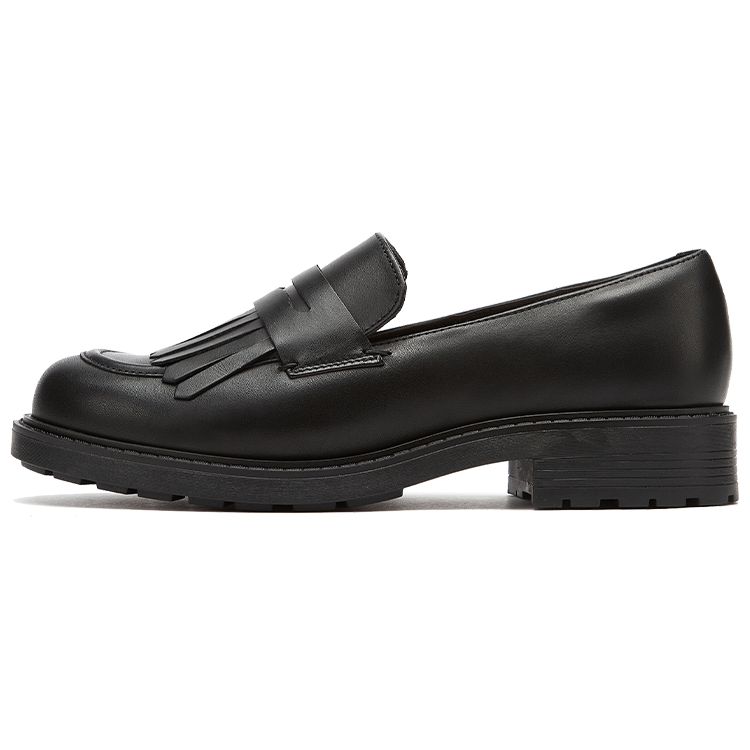 Clarks Кожаные лоферы с кисточками, модные, на толстой подошве, женские, черные 261616655