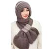 Winter Warm Neck Protection Mother Ear Protection Headgear Fleece Knitted Snow Hat Scarf Integrated Hat Women