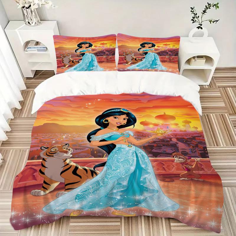 Princess Jasmine'S Adventure Print 3Pcs Bedding Setduvet Cover With 2 Bedropillowcase Home Birthday Gift