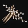 Свадебный циркониевый гребень для волос с жемчугом, золотистый, женское украшение для волос, головной убор невесты, винтажные аксессуары для волос на вечеринку подружек невесты, тиара