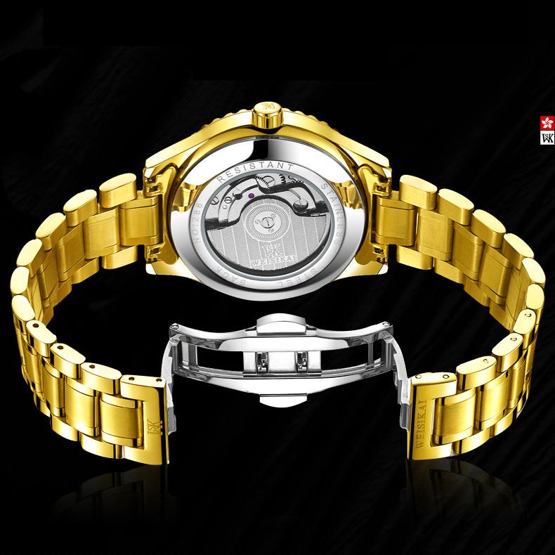 WEISIKAI Новые роскошные мужские часы высшего бренда с коробкой, мужские водонепроницаемые часы, мужские механические часы