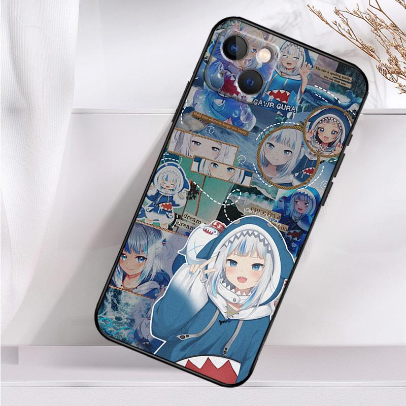Gawr Gura Hololive Girl Ударопрочный Чехол Для iPhone 17 16 15 14 11 Pro Max Plus 12 13 Mini 16e 17 Air Чехол для Телефона