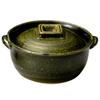 Banko Ware Deep Earthenware Pot for One Person, Size 4, 13cm, Olive, 11334