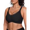 Vervain Womens Plus Size Wirefree Bra Soft Support Mesh Cross Front Push Up Seamless