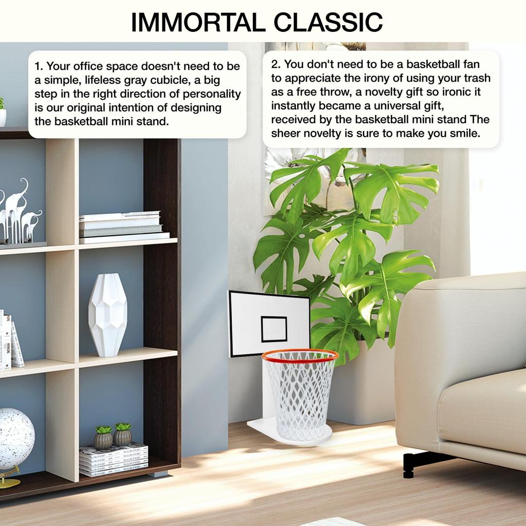 Держатель для мусорного бака для баскетбола, щит для мусорного бака, белый деревянный баскетбольный мусорный бак и держатель для мусорного бака для баскетбола для спальни, офиса, кухни