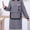 Водонепроницаемый фартук с длинным рукавом, клетчатый дизайн, фартук для мытья посуды и уборки, сад