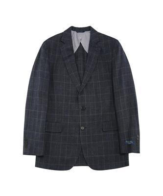 Brooks Brothers Classic Fit Linen Check 2-Button Jacket (Blue) (Bbjsmm7745Mes)