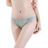 Sexy Embroidery Lace Stitching Briefs Solid Color Bowknot Decor See-through Mesh Seamless Panties Low-rise Ultra-thin