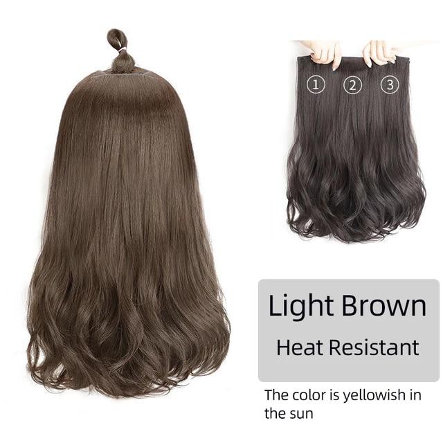 Синтетические волосы для наращивания, длинные прямые, вьющиеся, волнистые, натуральный искусственный парик, женский зажим на заколке, цельные волосы для женщин