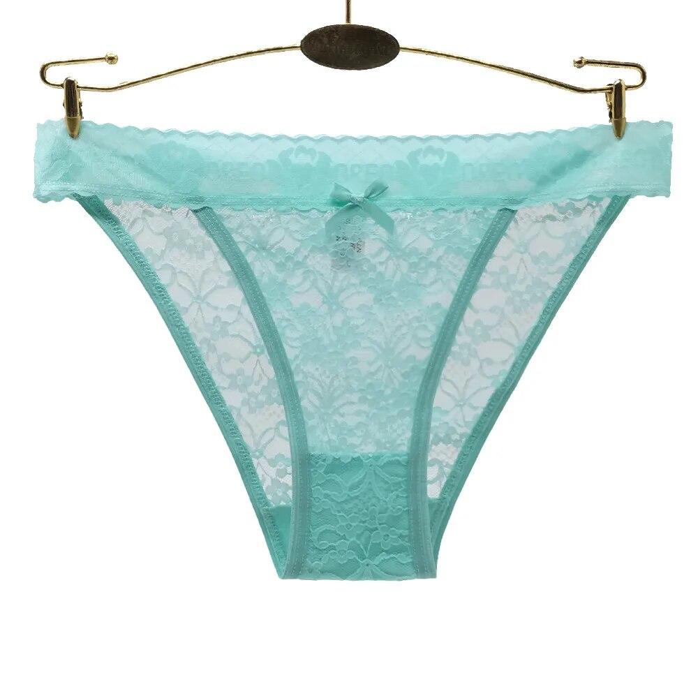 Womens Underwear Sexy Full Lace Briefs Low Waisted Floral Ladies Knickers Lingerie 6 Pcs/set