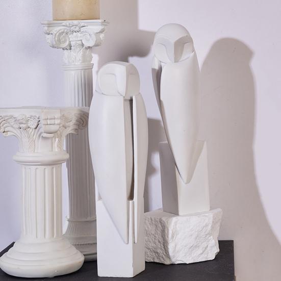 Статуя совы Минималистская скульптура совы Украшение для стола Декоративные фигурки совы для гостиной Офис Декор для книжной полки Подарок для любителей сов