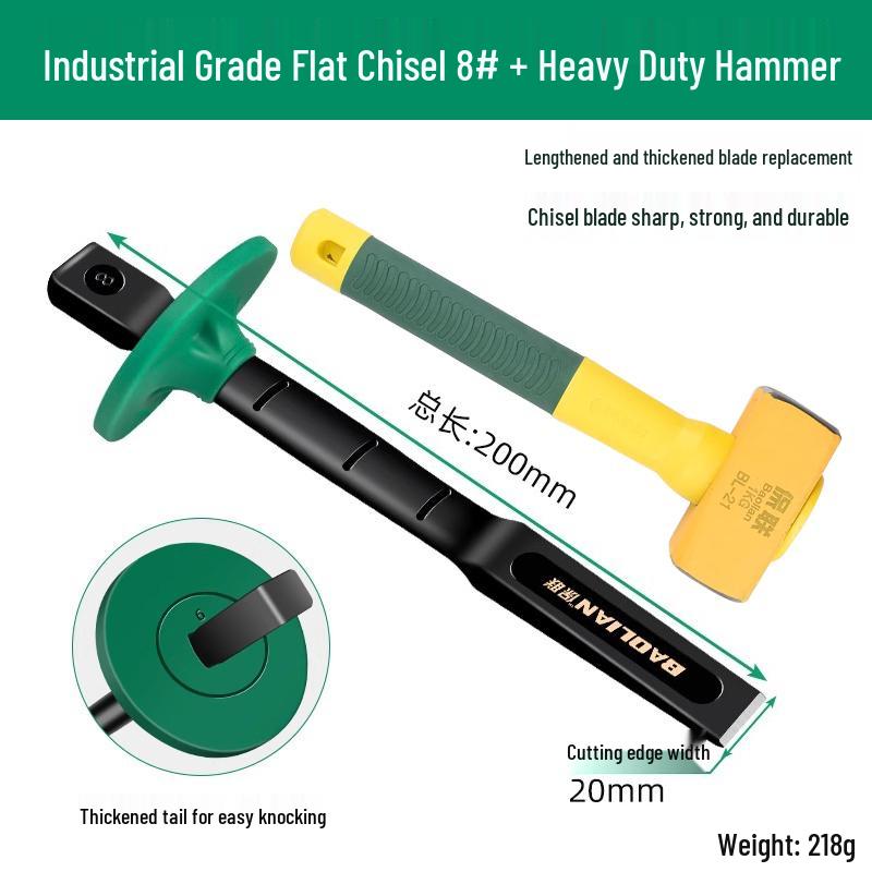 Tungsten Carbide Concrete and Stone Splitter Chisel with Chrome Vanadium Steel Alloy Head