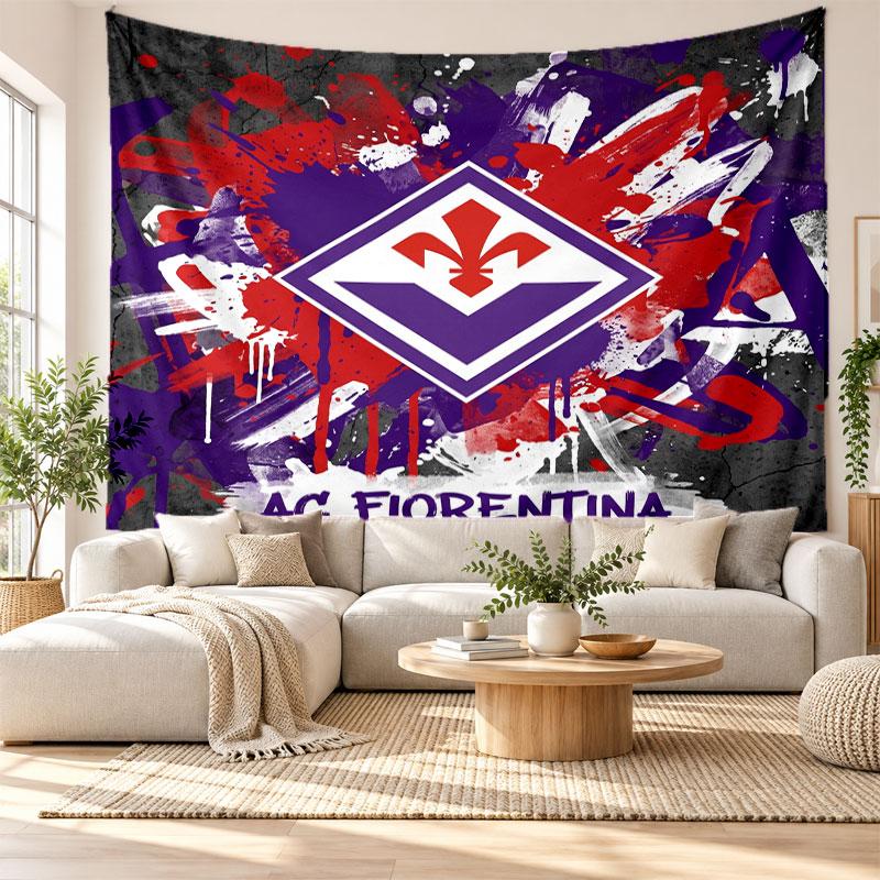Fiorentina FC Wall Tapestry, Soft Fabric Wall Hanging, Decorative Backdrop For Bedroom Home Wall Art