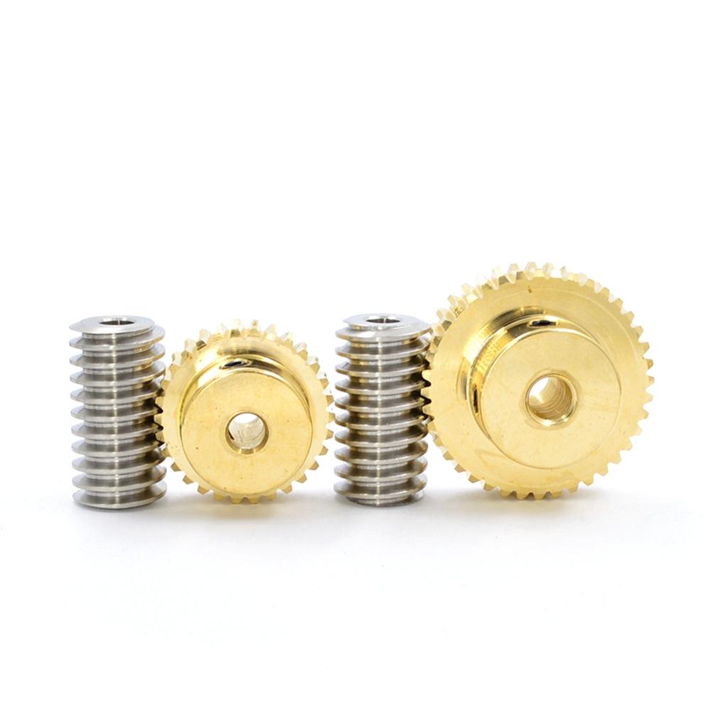 0.8M Stainless Steel Worm Shaft Copper Turbine Gear 20/25/30/35/40/50/60 Teeth