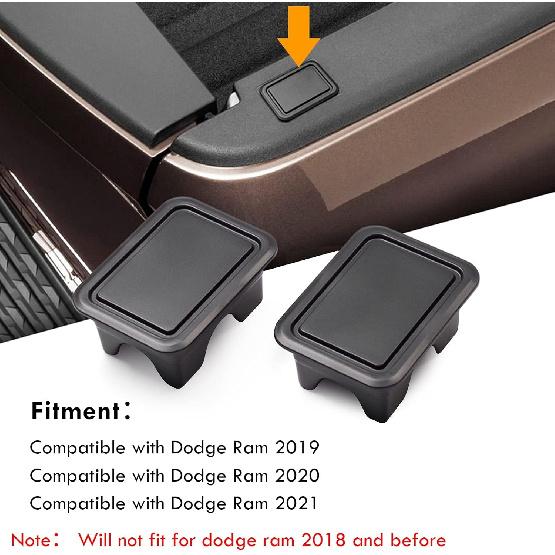 Moonlinks Ram 1500 Stake Pocket Covers, Rear Truck Bed Rail Stake Pocket Cover Compatible with Dodge Ram -2024 2025 2026(Set of 2)