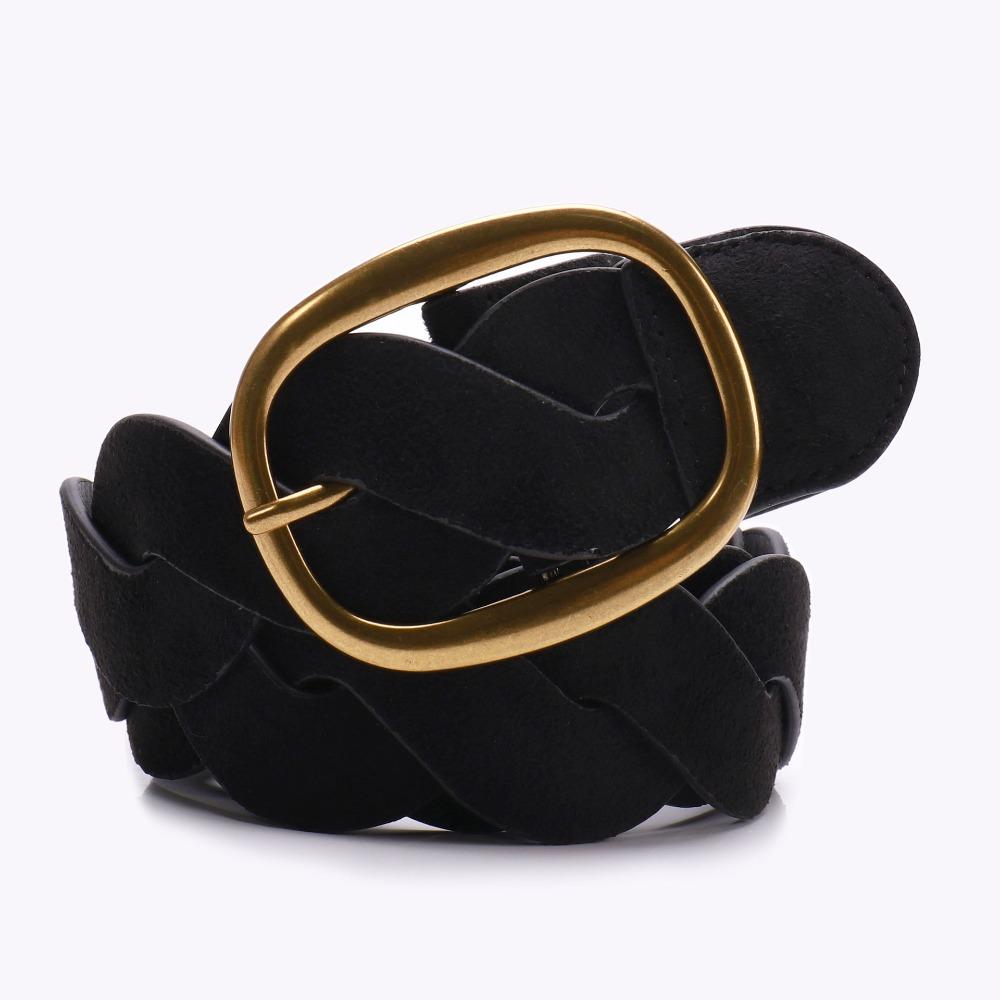 Pin Buckle Twists Woven Waistband Weave Men Belt Fashion Suede Belt Unisex