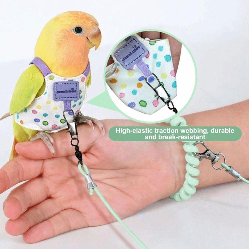 New Breathable Parrot Flying Harness Anti-Bite Comfortable Bird Flight Suit Adjustable Parrot Flight Harness Small Parrots