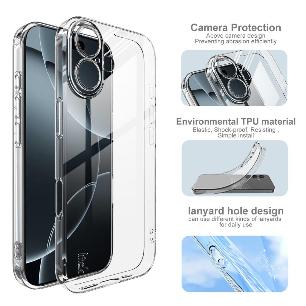IMAK UX-5 Series For iPhone 17 Case Shockproof TPU Clear Slim Back Shell
