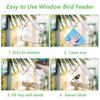 Clear Window Bird Feeder with Strong Suction Cups Transparent Acrylic Outdoor Feeder with Removable Tray Drain Holes for Garden