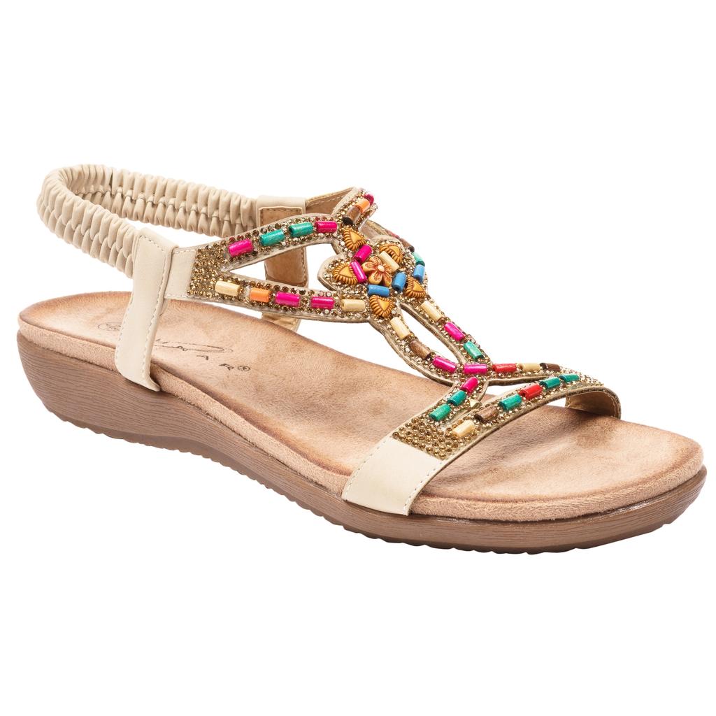 Lunar Womens/Ladies Mariella Beaded Sandals