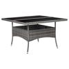 9 piece garden dining set grey poly rattan and glass