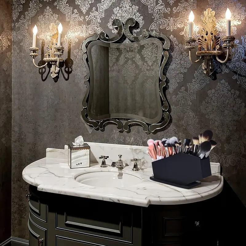 Подставка для кистей для макияжа в форме гроба «День ночи», украшение для спальни и ванной комнаты в готическом стиле, подставка для принадлежностей для кухни в готическом стиле