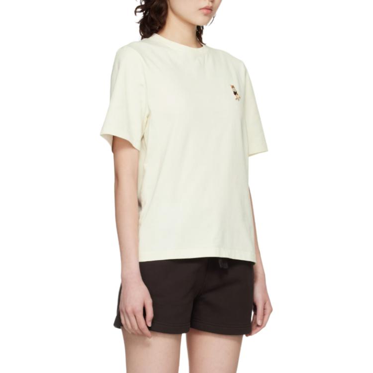 Maison Kitsune Logo Patch Round Neck Short Sleeve T-Shirt Women tops QW00114KJ01190443