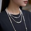 Luxury Multi-layer Irregular Long Pearl Necklace French Sweater Chain Minimalist Elegant Jewelry Women