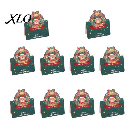 Gift Wrapping Accessories 10 Pcs 3D Christmas Greeting Card, Cute Tree Santa Snowman Cards Wreath Design Holiday for Festive Messages, Wishes Display