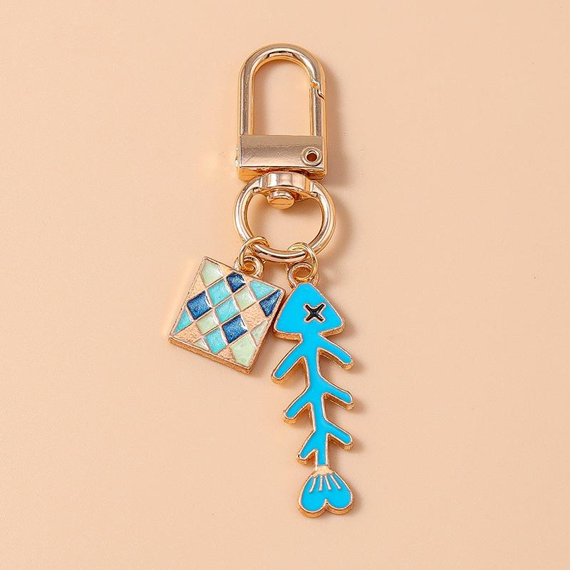Cute Enamel Whale Keychain Marine Life Key Ring Pendant for Women Girl Handbag Decor DIY Handmade Jewelry Gift