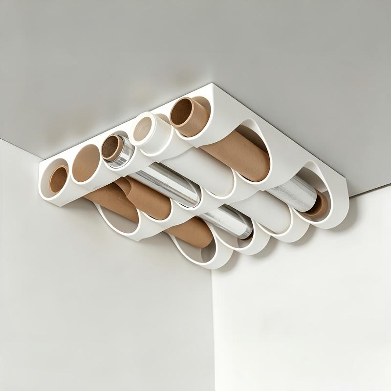 Over-The-Counter Kitchen Roll Holder, Under-Cabinet Hanging Type, Baking Paper And Plastic Wrap Dispenser, Space-Saving Design