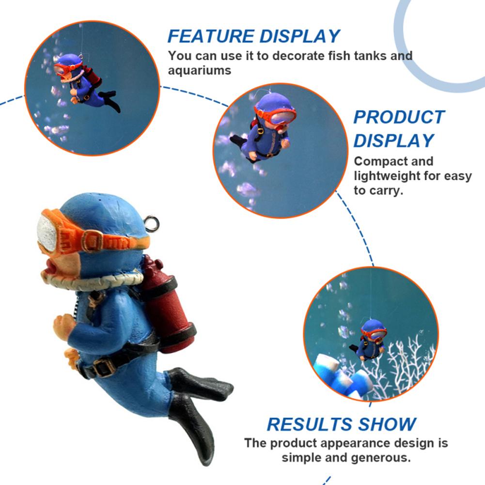 Resin Aquarium Mini Floating Diver Fine Craftsmanship Exquisite Details Fish Tank Layout Prop Underwater World Ornaments