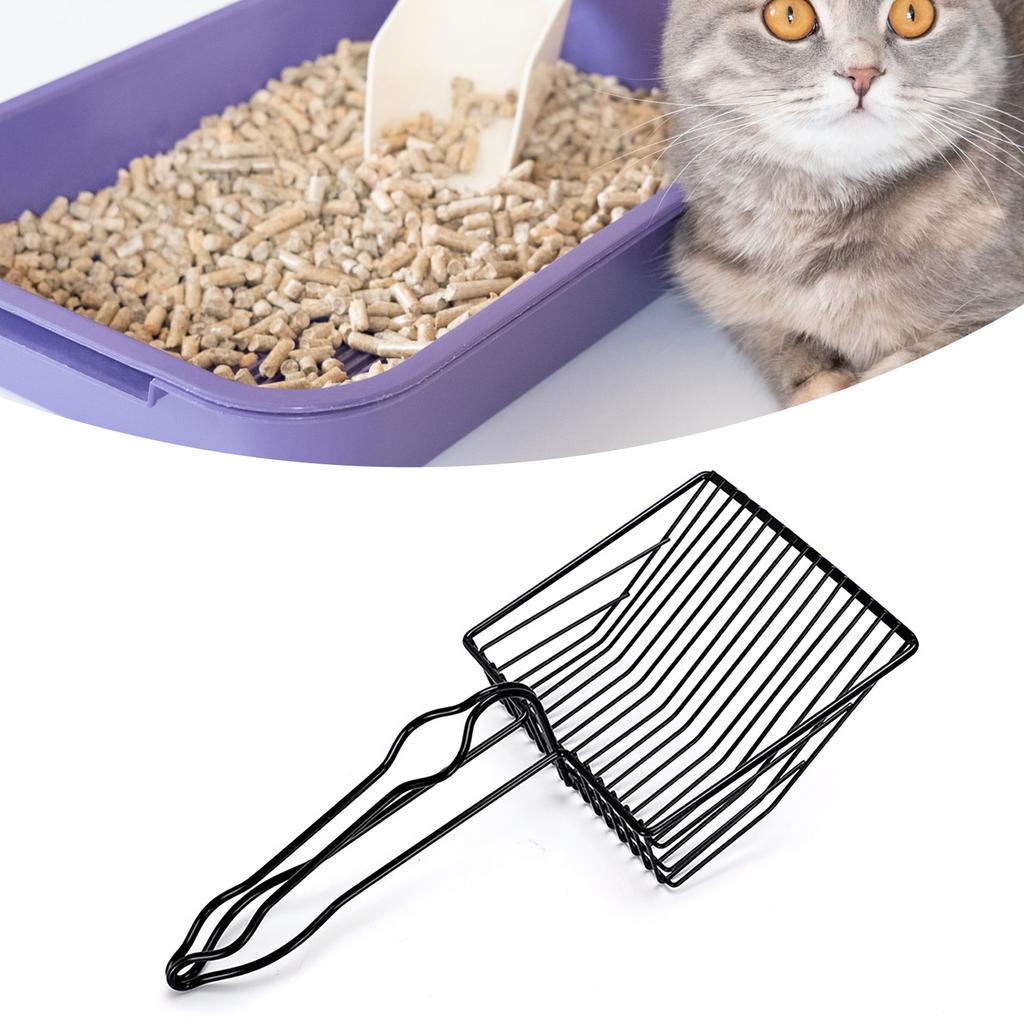 Совок для кошачьего туалета из нержавеющей стали, эргономичный, легко моющийся, мелкоячеистый совок для кошачьего туалета для мужчин