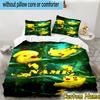 3PCS Custom Name Pika Bedding Set Printed Duvet Cover Closure Includes 1 Duvet Cover & 2 Pillowcases for All Seasons Bedroom Decor