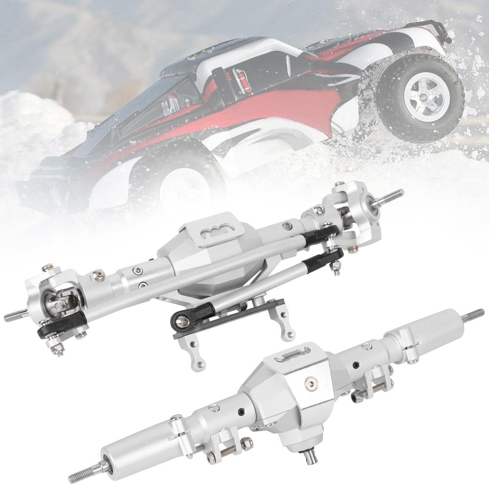 Silver Aluminum Alloy Shell RC Car Front Rear Axle Upgrade Parts Accessory for Axial SCX10 II 90047 90046Front Rear Axle