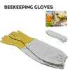 Beekeeping Gloves Protective Sleeves Ventilated Sheepskin and Canvas Anti Bee for Apiculture Beekeep