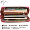 KANGAROO KINGDOM женский кошелек из натуральной кожи, длинный женский клатч, кошелек на молнии, держатель для карт