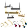 20Pcs/Lot Stainless Steel Earring Hooks Bar Tube Stud Earrings Ear Wires Connector for DIY Earrings Jewelry Making Findings