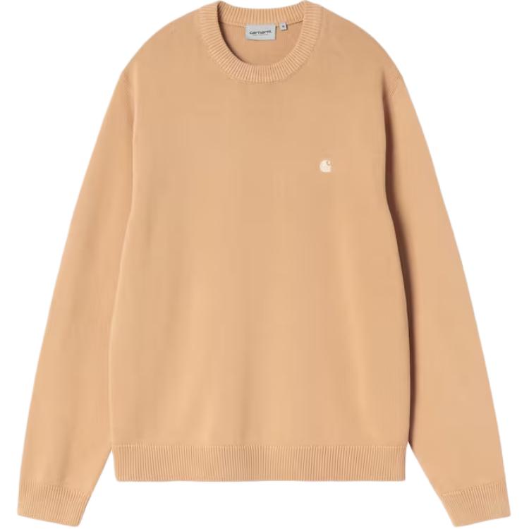Carhartt WIP SS26 Свитер Кори Повседневный свитер с длинным рукавом и вышитым логотипом Унисекс свитер I036819-07E-GD
