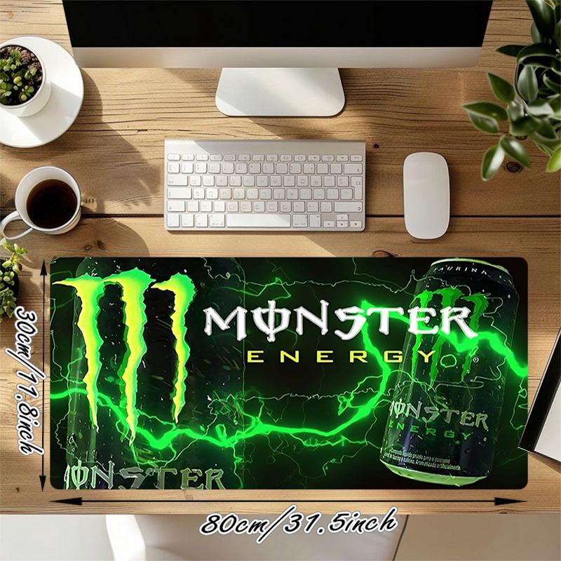 1 шт. Коврик для мыши с логотипом Monster Energy, коврик для клавиатуры и стола, нескользящий, с прошитым краем, водонепроницаемый, для офиса, домашнего декора Q150