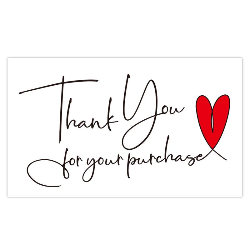 Black Thank You Greeting Cards, 50 Sheets/Pack
