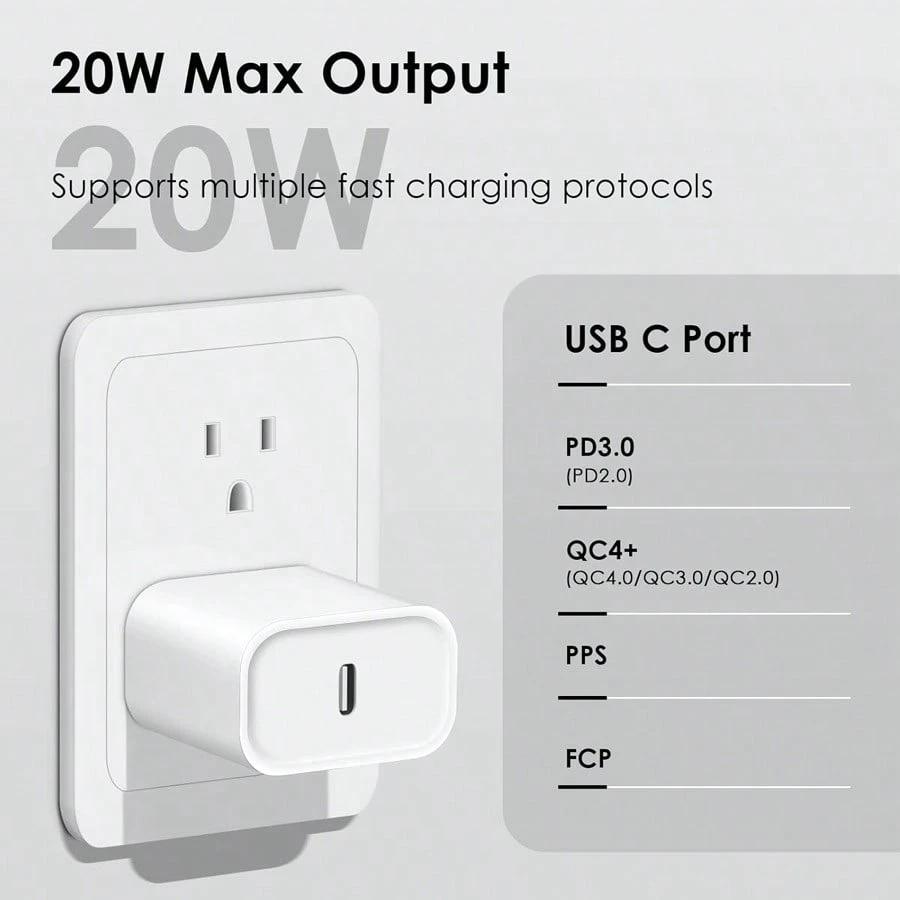 Быстрое зарядное устройство PD 20 Вт для iPhone 16 15 Pro Max Plus Кабель для быстрой зарядки для Apple iPhone Зарядный штекер Аксессуар для телефона