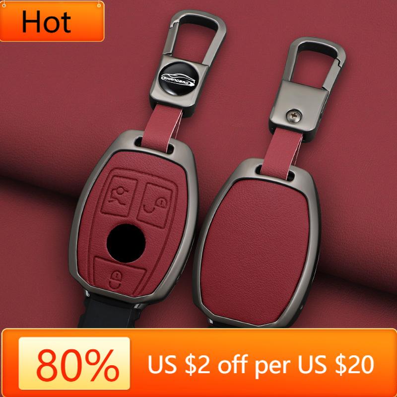 Interior Mouldings Car Zinc Alloy Leather Key Case Cover For Mercedes-Benz AMG CLS300 CLS350 S63 CLS260 W218 W219 Protection Key