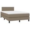 Cadre de lit avec matelas - Maison Exclusive - 120x190 cm - Tête de lit réglable - Tissu taupe