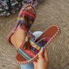 Large size flat slippers New European and American tassel beach shoe size in summer