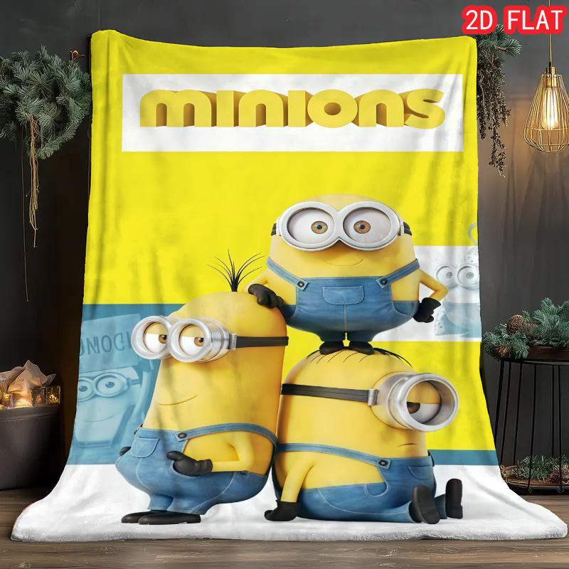 Cartoon Flannel Blanket Soft Warm Lightweight Throw Blanket for Kids Room Bedroom Sofa Couch Cute Home Decor Gift for Children