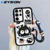 KEYSION Shockproof Case for Samsung S25 Ultra 5G with Lanyard Soft Silicone Cute 3D Cartoon Doll Phone Cover for Galaxy S25+ Plus